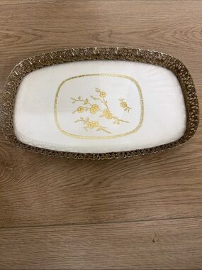 Vintage Filagree Vanity Tray 12”long